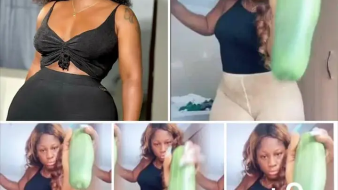 My Boyfriend traveled for 2 weeks E28093 Actress Destiny etiko says as she Inserts a Big Cucumber inside her middle Video